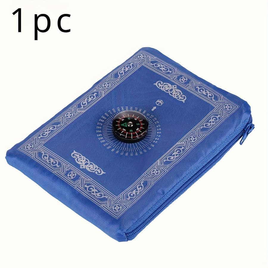 1pc/2pcs Travel Mats, 60cm*100cm Mat, Mat, Portable Polyester Mat With Compass, Worship Mat, Ramadan Gift, (black, Green) Area Rugs Shop Online at Dubai Trades 2