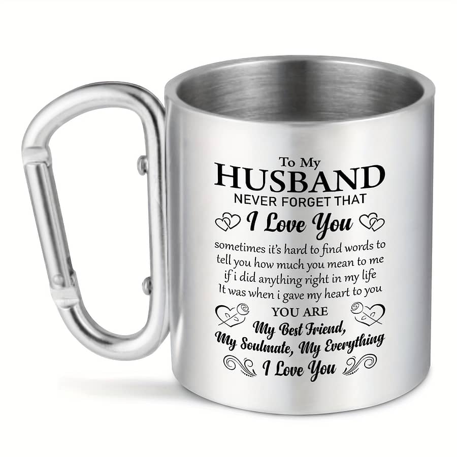1pc,funny Coffee Mug, To My Husband Never That I Love Mug,tea Cups For Husband Birthday, Valentine, Wedding Anniversary Outdoor Hiking Cup 10oz Camp Kitchen Shop Online at Dubai Trades 2