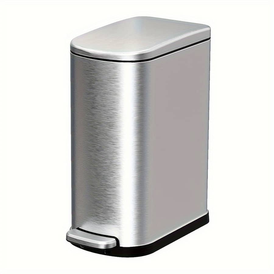 2.6 Gal/10l Slim Stainless Steel Trash Can With Foot Pedal, Brushed Finish, Removable Liner Bucket – For Bathroom, Bedroom, And Narrow Spaces, Bathroom Trash Can Home & Kitchen Shop Online at Dubai Trades 2