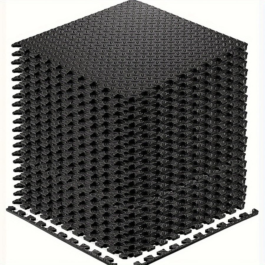 20pcs Black Eva Interlocking Fitness Mats – Soft, Non-slip & Waterproof For Home Gym, Training & Accessories Shop Online at Dubai Trades 2