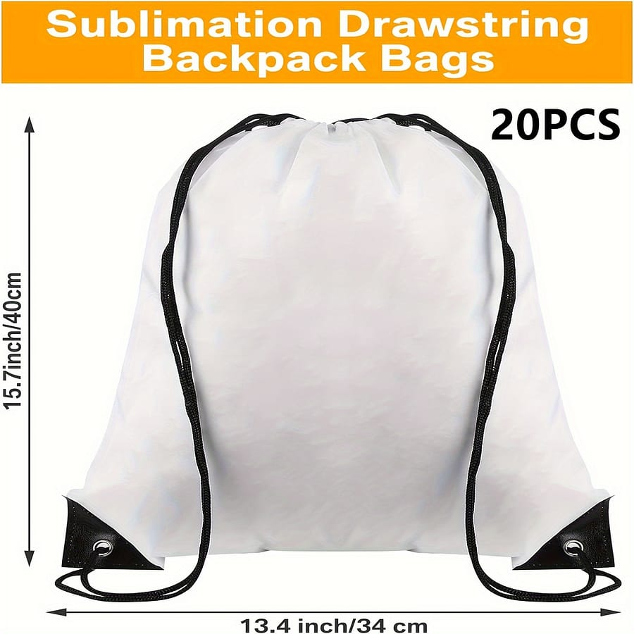 20pcs Uncharged Fabric Salad String Bag Set, , Polyester, Reusable, Diy, With Drawstring, For Fitness, Sublimation Arts, Crafts & Sewing Shop Online at Dubai Trades 2