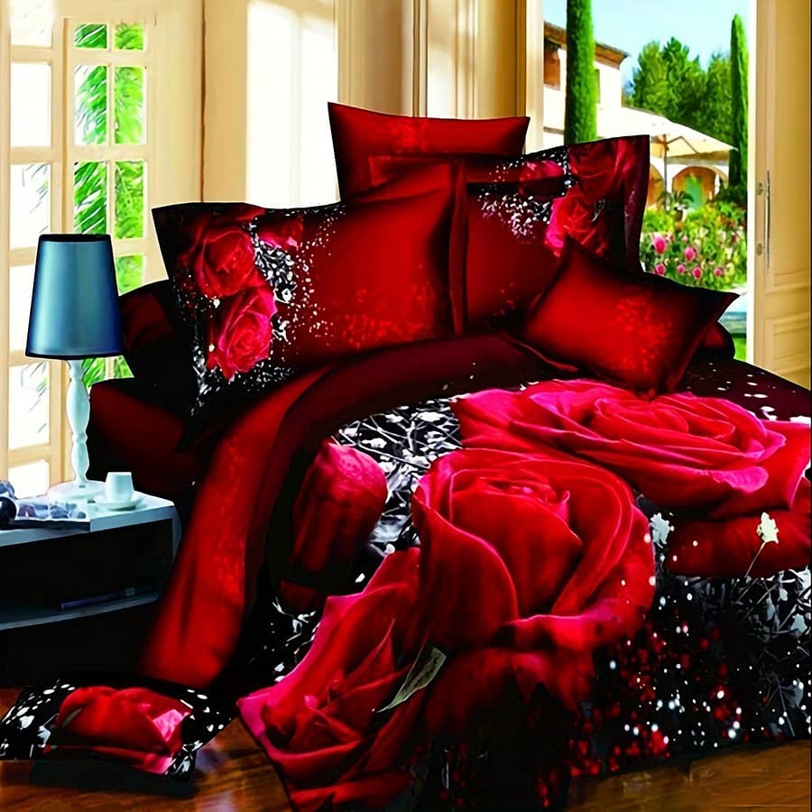2/3pcs Print Bedding Set, Bedroom Decor Duvet Cover With Pillowcases Set, No Filler (1pc* Duvet Cover + 1/2pcs*pillowcases, No Pillow ) Bedding Shop Online at Dubai Trades 2