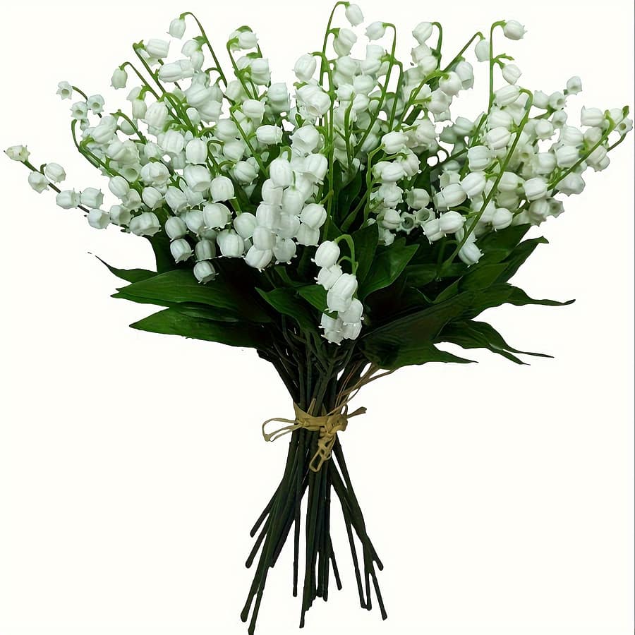 24pcs Artificial Flower, Faux Flowers Wind Chime Orchid Wedding Bouquet, Fake May Flower For Home Garden Wedding Party Decor, Spring Decor Artificial Flowers Shop Online at Dubai Trades 2