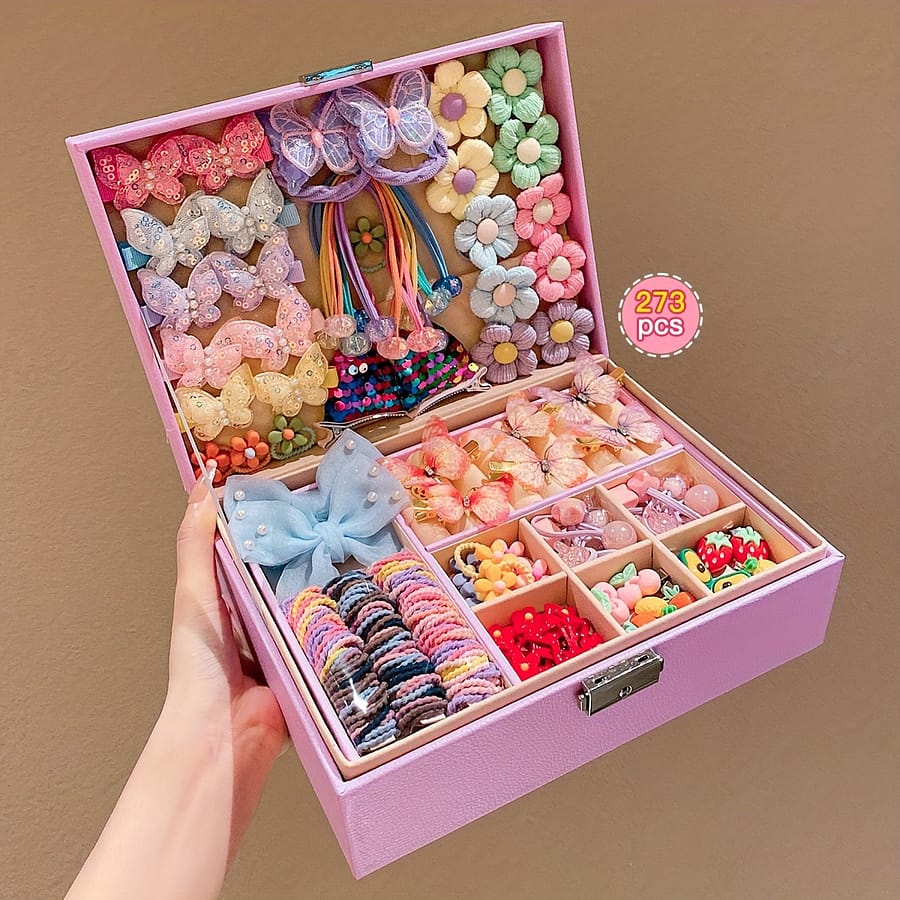 273pcs Girls Hair Accessories Colorful Cute Hair Clips Hair Rings, Lemon Love Accessories Shop Online at Dubai Trades 2