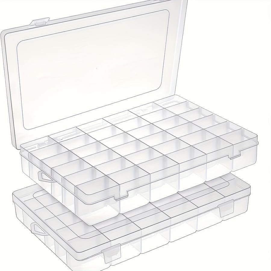 2pcs 36-compartment Clear Plastic Organizer Boxes Stickers – Crafts, Beads & Storage, Jewelry Organizer Storage Arts, Crafts & Sewing Shop Online at Dubai Trades 2