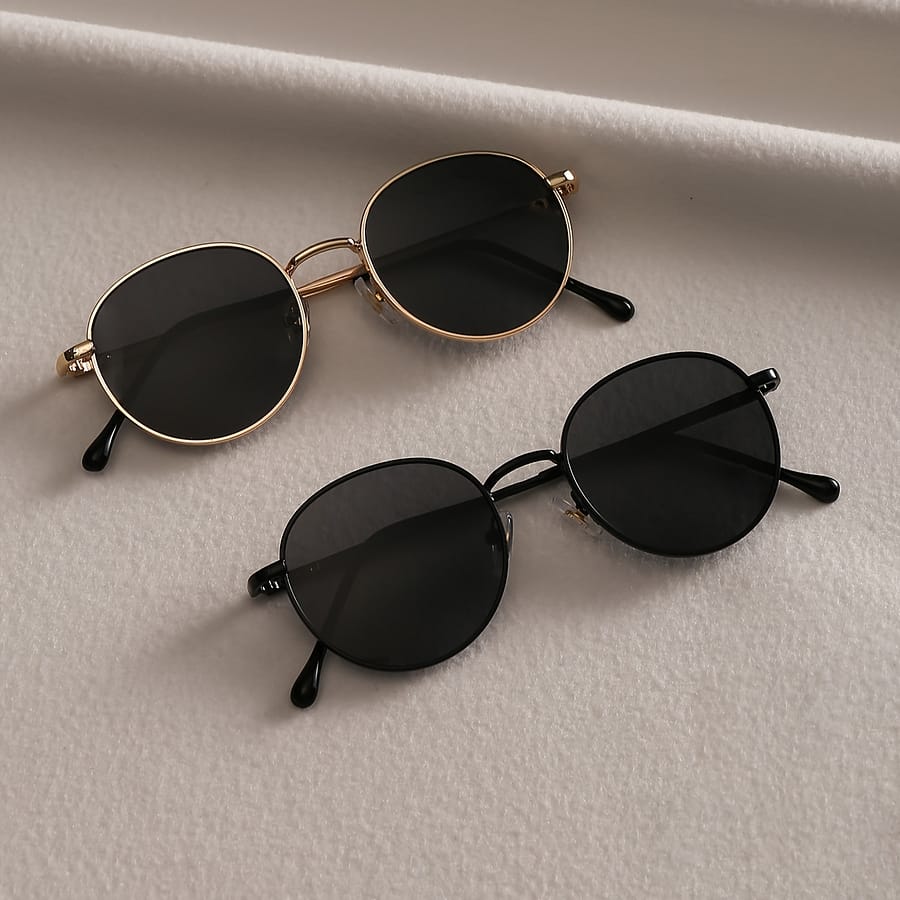 2pcs Fashion Women’s Glasses Round Frame Metal Frame Style Women’ Trendy Glasses Accessories Shop Online at Dubai Trades 2