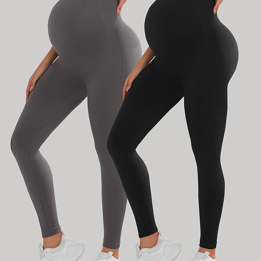 2pcs Maternity High Waist Tummy Control Butt Lifting Thigh Slimmer & Breathable Leggings Clothing, Shoes & Jewelry Shop Online at Dubai Trades 2