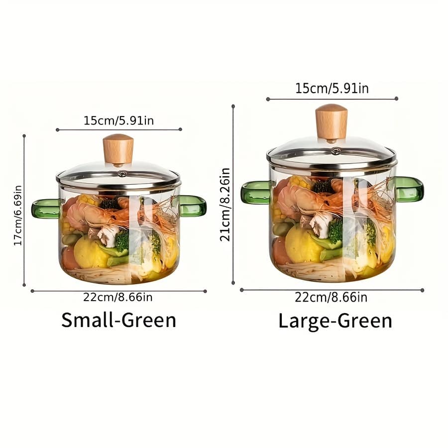 2pcs Set High Borosilicate Glass Cookware – Clear, Multi-use Pots With Lids & Handles For Stew & Soup, , Electric Stove Compatible Cookware Shop Online at Dubai Trades 2