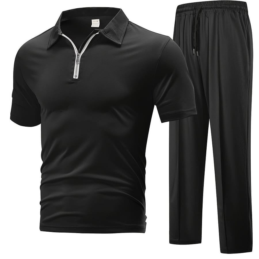 2pcs Set Of ‘s Zippered Hooded T-shirt And Trousers, Casual Sports Plain Color Clothing, Suitable For Outdoor Activities Active Shop Online at Dubai Trades 2