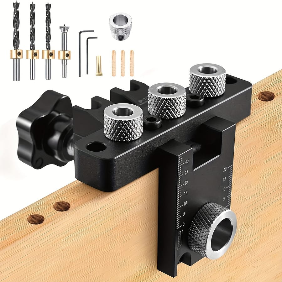 3-in-1 Woodworking Doweling Jig Kit With Drill Guide, Includes 8/10/15mm Drill Bits & Accessories For Diy Projects And Professional Carpentry Business, Industry & Science Shop Online at Dubai Trades 2