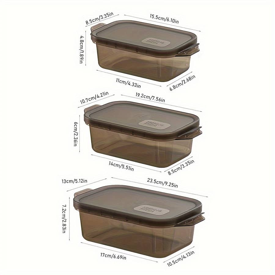 3-piece Microwave Safe Plastic Food Storage Containers – Multipurpose, Clip-on Closure, Square Shape, Freezer And Microwave Safe For Preservation Containers Shop Online at Dubai Trades 2