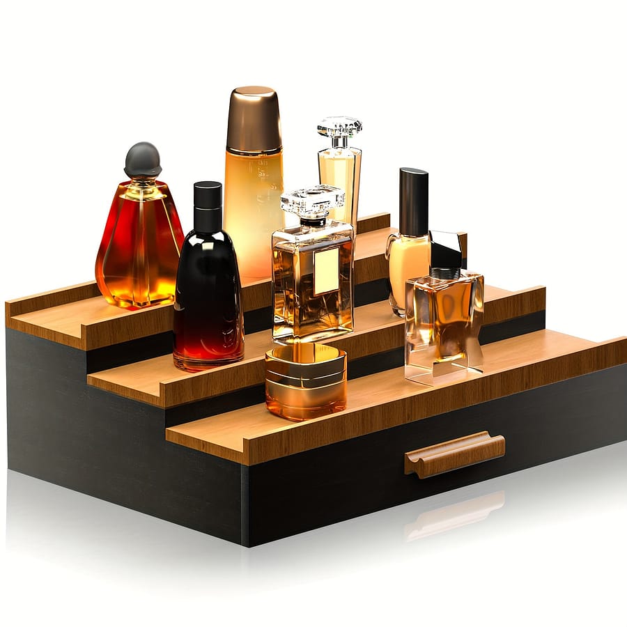 3-tier Wooden Cologne Organizer With Drawer – Elegant Perfume Display Shelf For Men, Ideal Gift For Fragrance Storage And Showcase Arts, Crafts & Sewing Shop Online at Dubai Trades 2