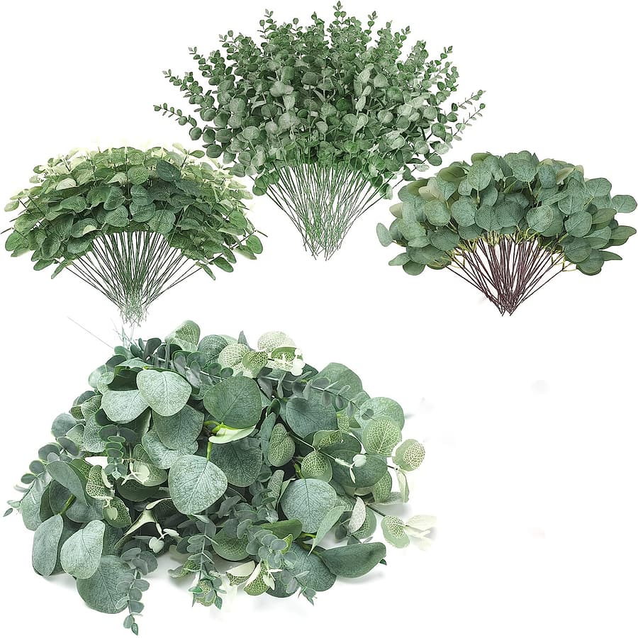 30pcs 3 Mixes Of Eucalyptus Leaves Stems Loose Artificial Silvery Leaves Dry Eucalyptus Bunch Artificial Spray Wedding Vase, Zekonan Artificial Plants & Flowers Shop Online at Dubai Trades 2