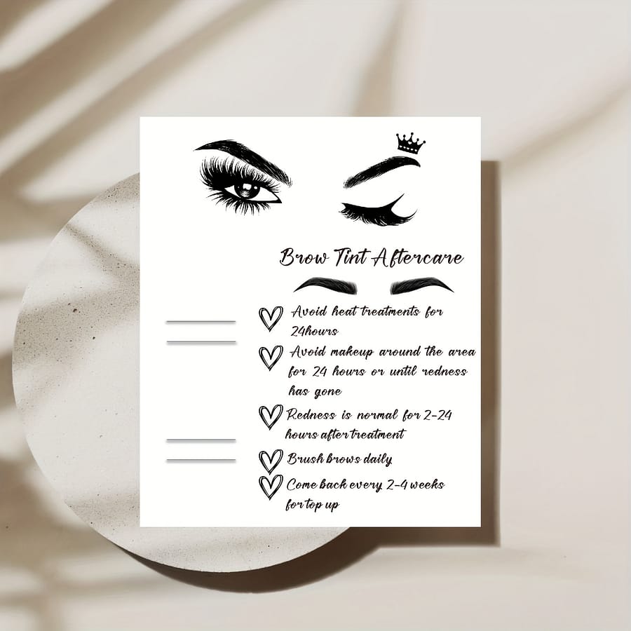 38-pack Brow Tint Cards, Eyebrow Salon Tips, Beautician Client Reminder Cards, No-makeup -treatment – Esthetician Supplies Business Cards Shop Online at Dubai Trades 2