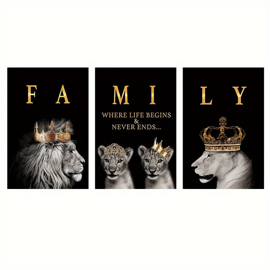 3pcs 15.7*23.6in/40cm*60cm Frameless Modern Abstract Family Of Motivational Quotes Wall Art Canvas Painting Art For Living Room Cuadros Decor Home & Kitchen Shop Online at Dubai Trades 2