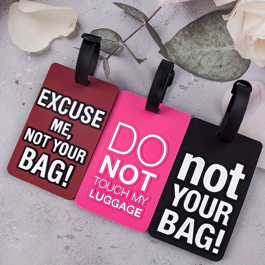 3pcs Humorous Luggage Tags “/do Not/not Your Bag” – Pvc, Essential Travel Identification For Checked Suitcases, Stylish Mixed Letter Design In , Pink, & Black, Luggage For Travel Clothing, Shoes & Jewelry Shop Online at Dubai Trades 2