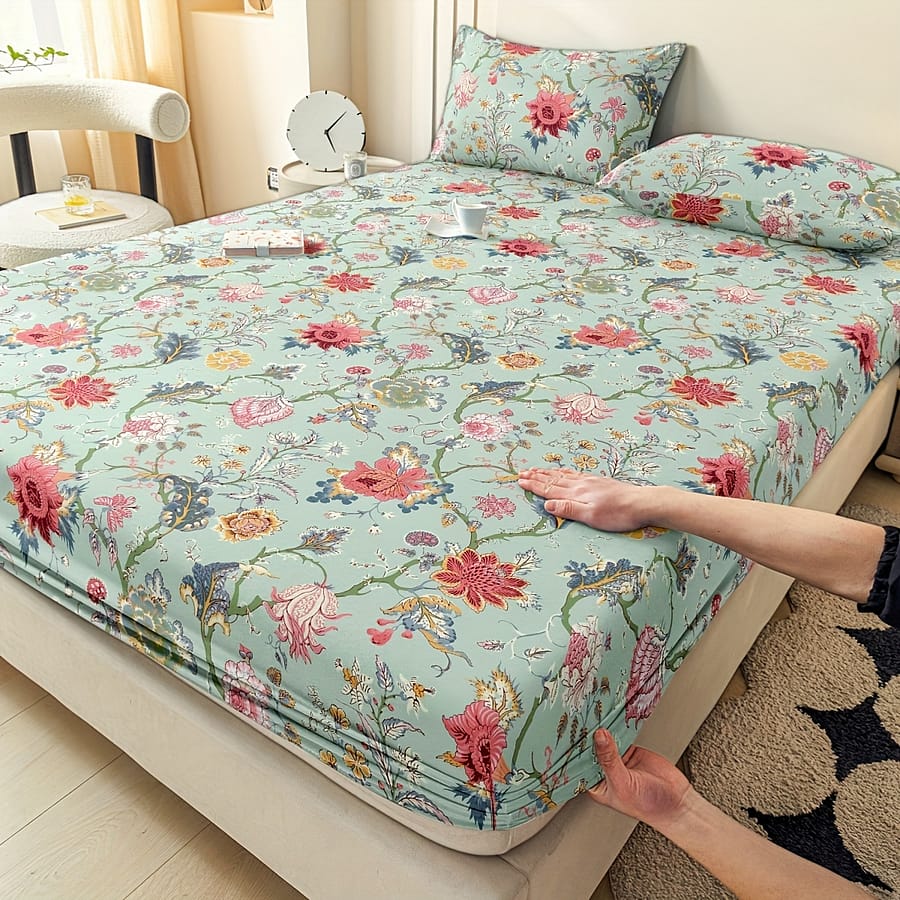 3pcs Light Vine Fitted Sheet Pillowcase Set/polyester Kit/2 Pillowcases/1 Fitted Sheet/bedroom Twin/king Queen/queen King – Soft Light Beige-friendly/-tight Fit Easy On Mattress Bedding Shop Online at Dubai Trades 2