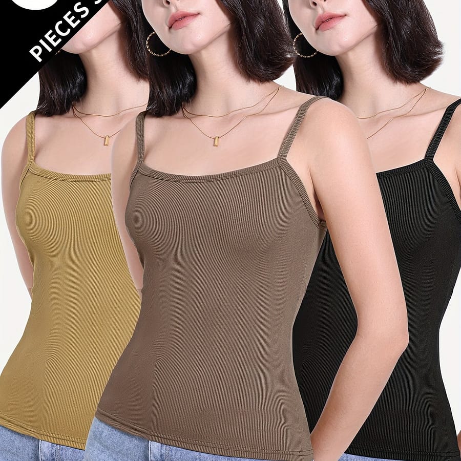 3pcs Women’s Bralette Backless Tank Tops, Thin And Body-hugging, Summer, Beautiful Back, Bottoming, And Layering Active Shop Online at Dubai Trades 2
