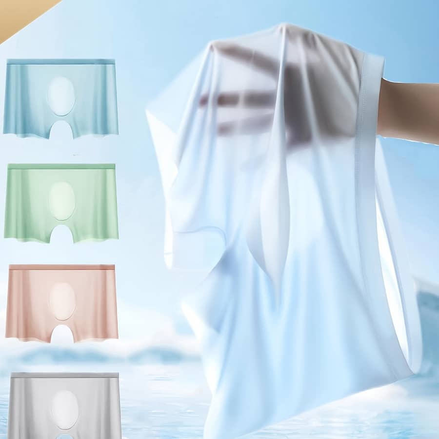 4-pack Men’s Boxer Briefs, Fiber, Seamless , Summer Ultra-thin, Breathable, Solid Color, Daily & Casual Wear, Knit Fabric, Medium Stretch, Nylon 86.5%, Spandex 13.5%, G2246 Boxer Briefs Shop Online at Dubai Trades 2