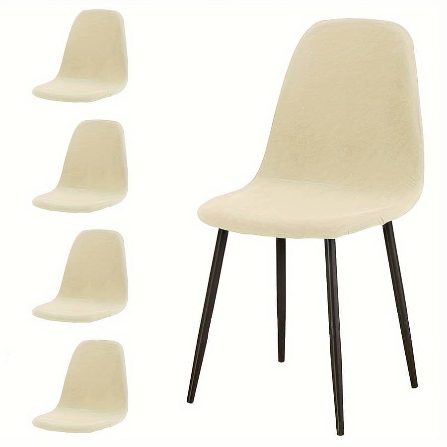 4/6pcs Slicky Fiber Fabric Home Bedroom Dining Chair Shell Chair Cover Chair Slipcovers Shop Online at Dubai Trades 2