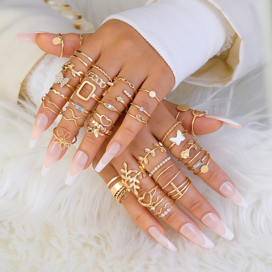 47pcs Simple Rhinestone Love Set For Women Daily Dating Holiday Clothing, Shoes & Jewelry Shop Online at Dubai Trades 2