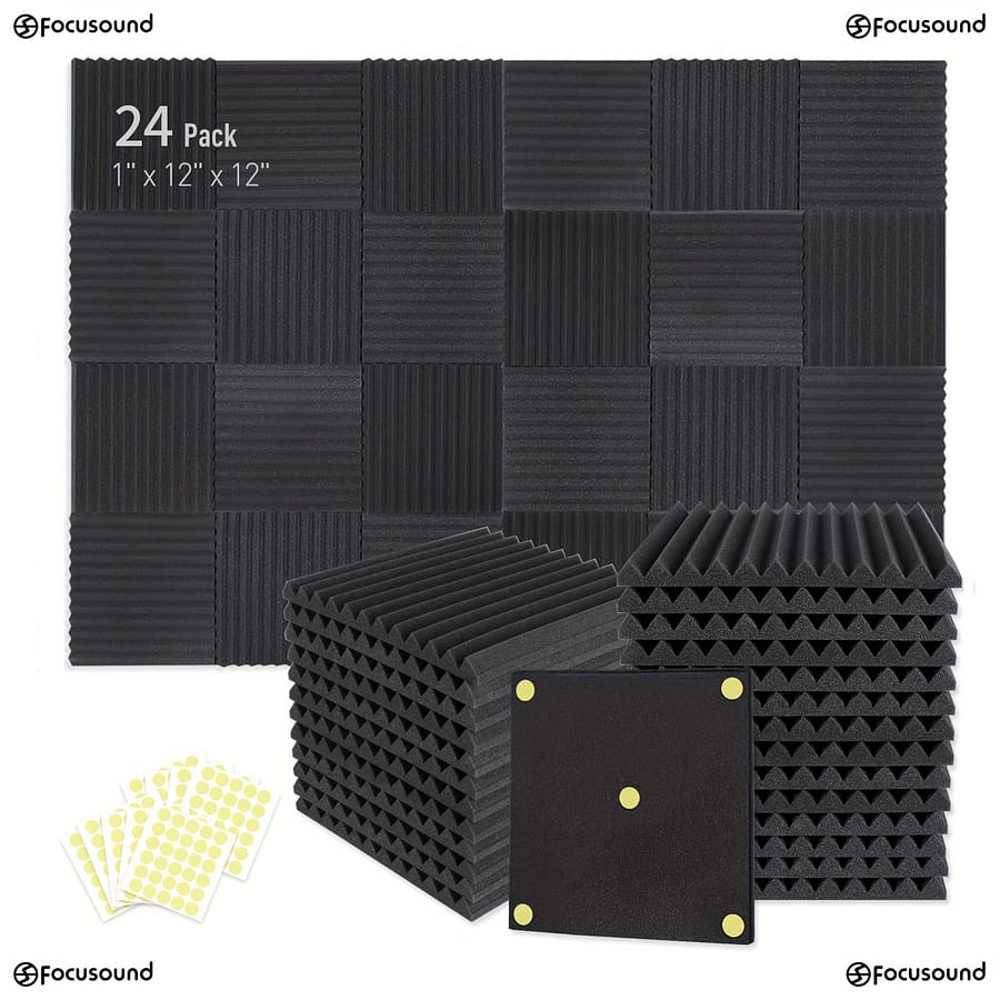 48/24/12pcs Acoustic High Density Soundproof Panels, 12x12x1 Inch Sound Absorbing, Office Soundproof Wall Panels, Ceilings, Game Rooms, Recording Studios To Reduce Noise Acoustical Treatments Shop Online at Dubai Trades 2