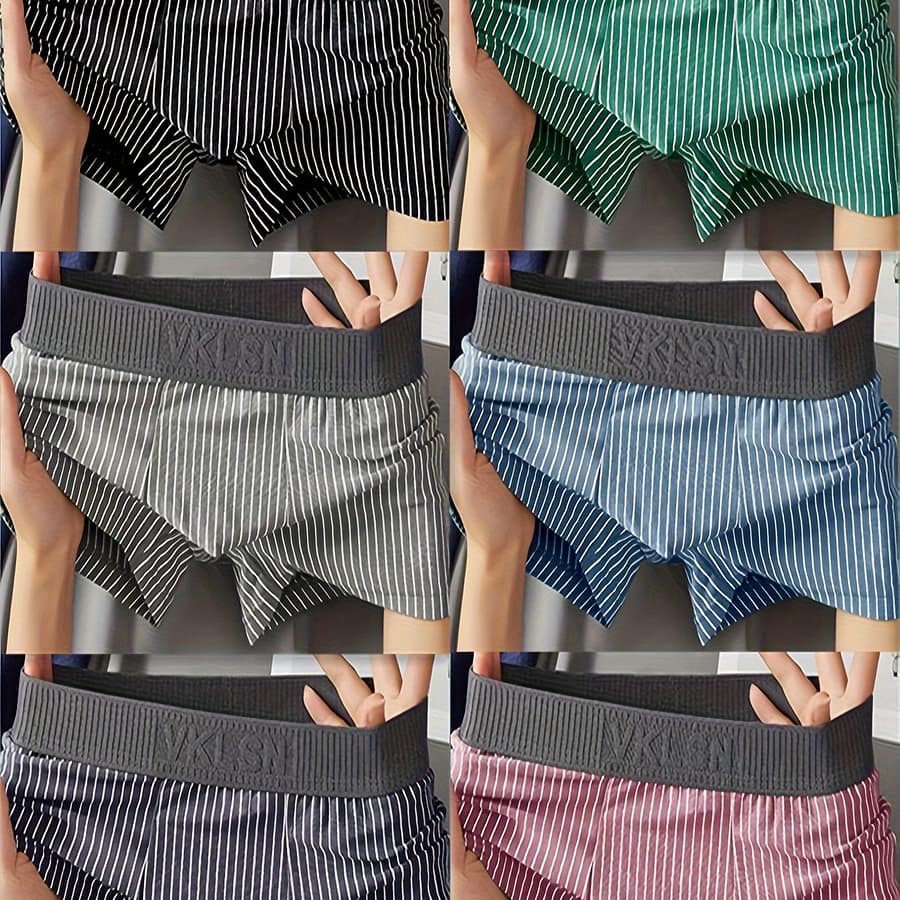 4pcs Men’ Boxer Briefs – Breathable, Fit Underwear With Striped Design, High Elasticity Polyester & Spandex Boxer Briefs Shop Online at Dubai Trades 2
