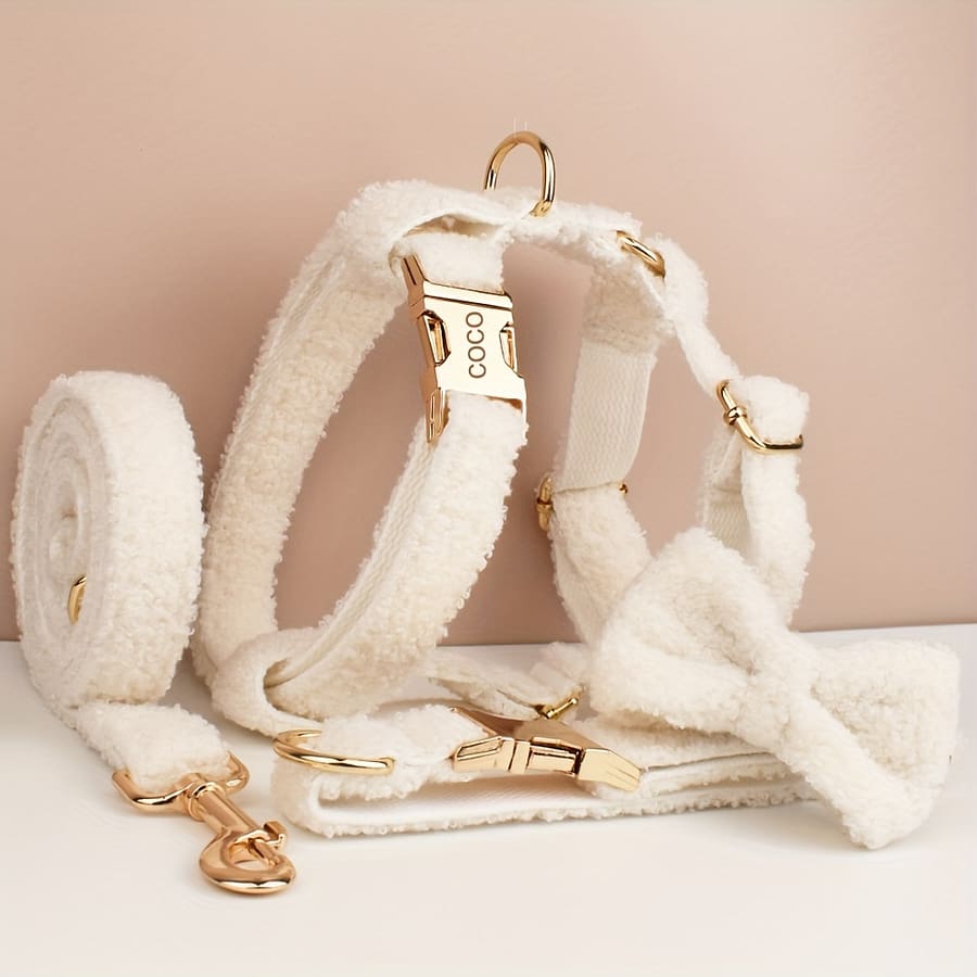 4pcs Personalized Adjustable Dog Collar With Metal Buckle, Dog Leash, Bow Tie Dog Collar, Soft And Comfortable Adjustable Collar, Engraved With Words Collars, Harnesses & Leashes Shop Online at Dubai Trades 2