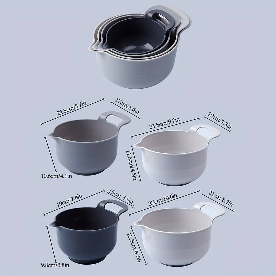 4pcs Thickened And Deepened Baking Mixing Bowl, Egg Beater, Mixing Plate, Noodle And Noodle Plate Bakeware Shop Online at Dubai Trades 2
