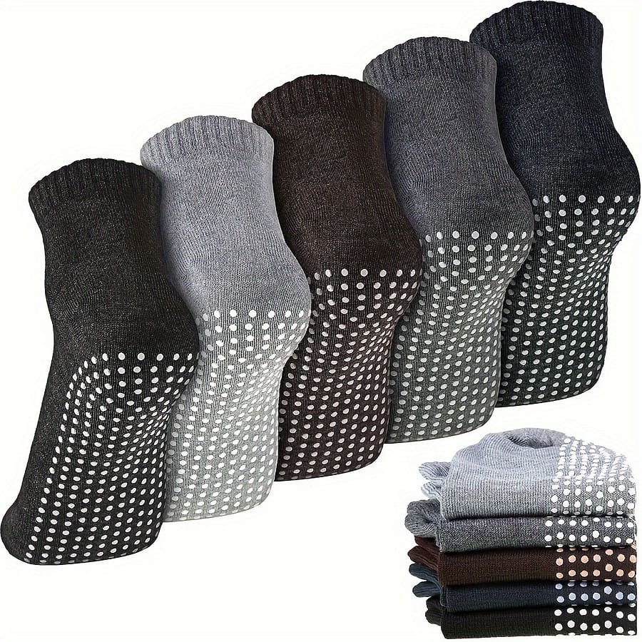 5 Pairs Of Unisex Grip Socks Slipper Barre Socks For Yoga Pilates Barre Home Workout Sports Clothing Shop Online at Dubai Trades 2