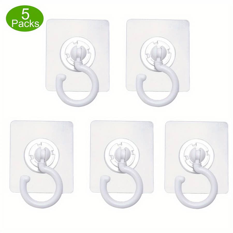5-pack Rotatable Adhesive Ceiling Hooks, No-drill Wall-mounted Plastic Hangers For Plants, Lanterns, Wind Chimes – , Contemporary Style Utility Hooks Bathroom Hardware Shop Online at Dubai Trades 2