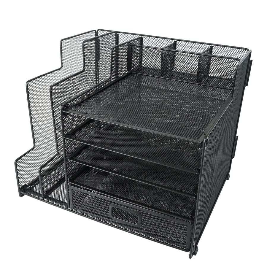 5-tier Desk Organizer With Drawer – Rust-resistant Letter Tray, Pen Holder & File Storage – Lightweight, Powder-coated For Home And Office Supplies Desk Accessories & Workspace Organizers Shop Online at Dubai Trades 2