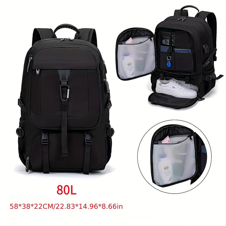 50/80l Travel Backpack Sports Hiking With Shoe Compartment 15.6/17.3 Inch Laptop Backpack Weekender Short Backpacks Shop Online at Dubai Trades 2