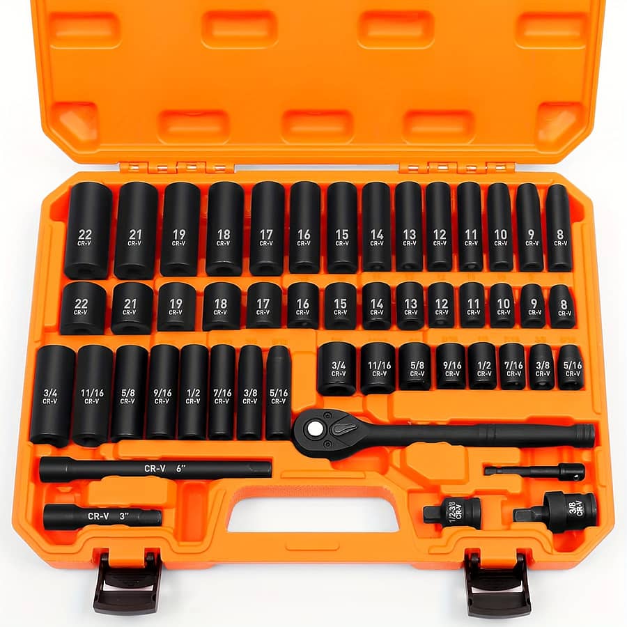 50pcs Standard Sae (5/16 To 3/4 Inch) And Metric (8-22mm) Size 3/8-inch Drive Ratchet Handle Bar 3/8″ Drive Impact Socket Set Automotive Shop Online at Dubai Trades 2