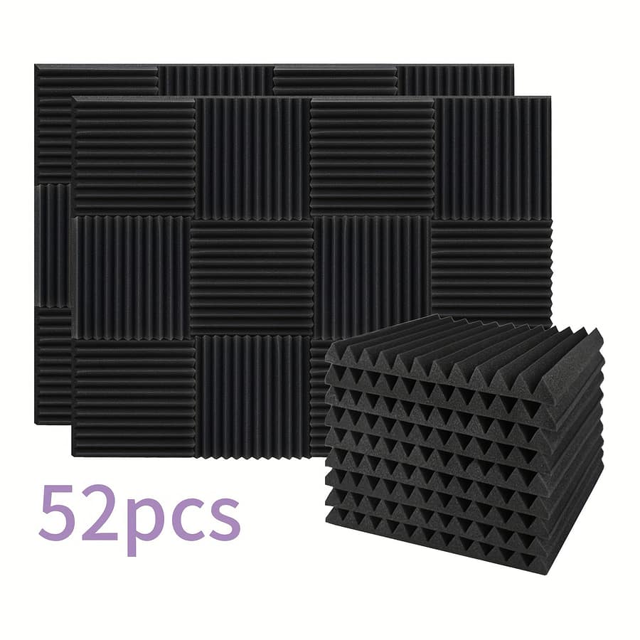 52pcs Acoustic Foam Panels, Studio Soundproofing Wedges Fire Resistant Sound Proof Padding Acoustic Treatment Foam, For Home, Studio, Office, 1″×12″ ×12″ Acoustical Treatments Shop Online at Dubai Trades 2
