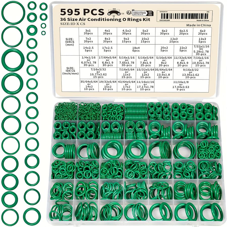 595pcs Metric And Sae Air Conditioning O-ring Kit For Car Air Conditioning, Compressor And Professional Faucet Pipe Seal Repair Business, Industry & Science Shop Online at Dubai Trades 2