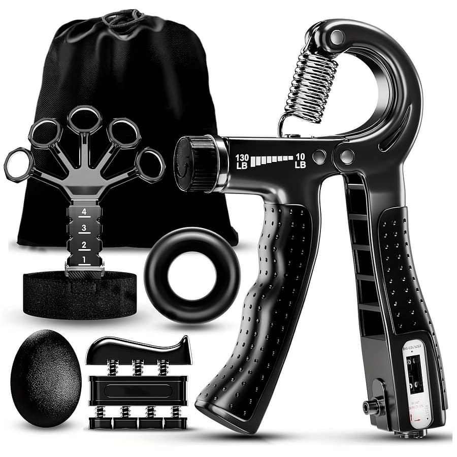 5pcs Grip Strengthener Set, Universal, Red, Blue, Black, Made Of Pvc Exercise & Fitness Shop Online at Dubai Trades 2