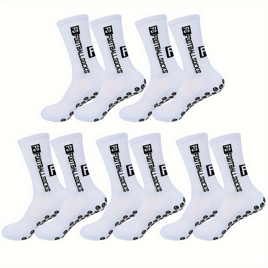5pcs High-performance White Soccer Socks With Non-slip Grip – Breathable, Mid-calf Athletic Socks, 15% Spandex/85% Polyester Blend, Ribbed Cuff, For Sports & Outdoor Activities Athletic Socks Shop Online at Dubai Trades 2
