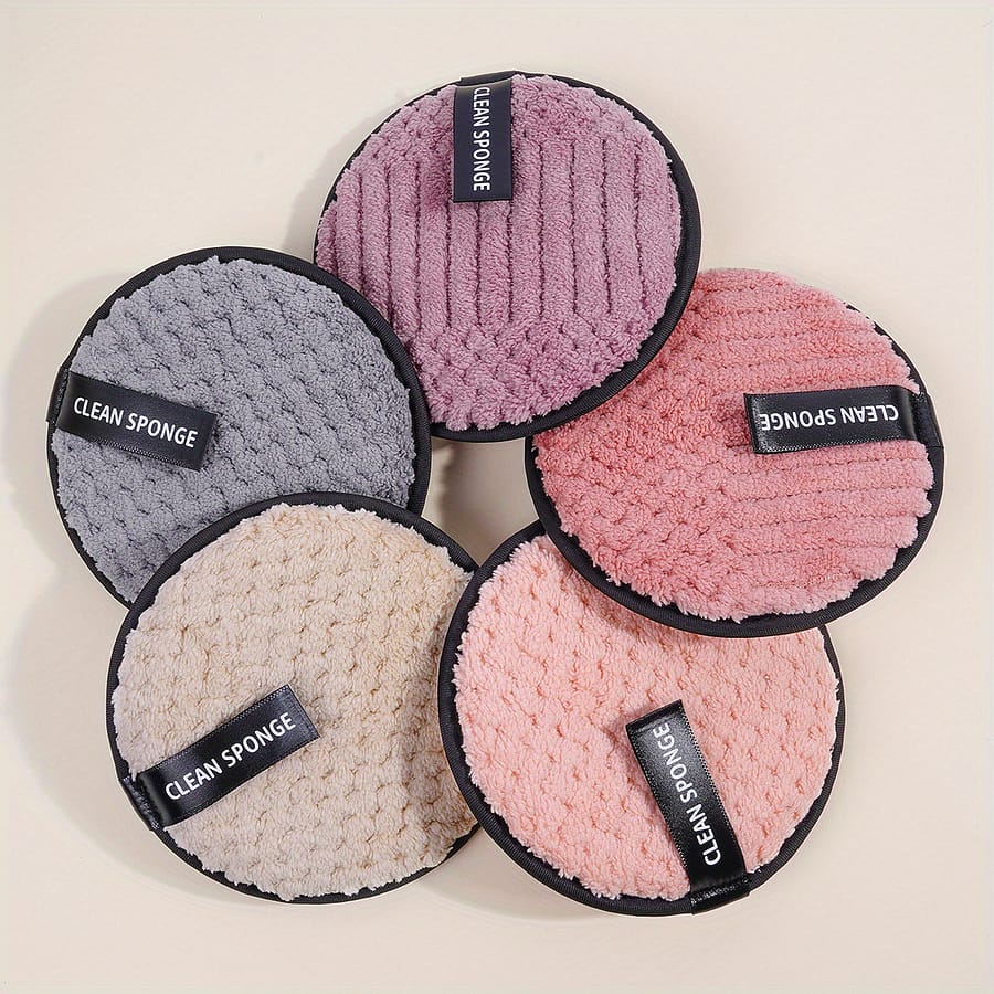 5pcs Makeup Remover Face Puffs, Cleansing Makeup Remover, Reusable Washable Facial Cleansing Pads Wet And Dry Dual Use Beauty & Personal Care Shop Online at Dubai Trades 2