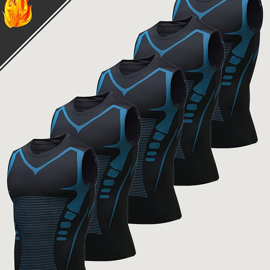 5pcs Men’ Sleeveless Tank Top Quick Dry Breathable Crossover Slimming Tight Training Stretchy Top Clothing Shop Online at Dubai Trades 2