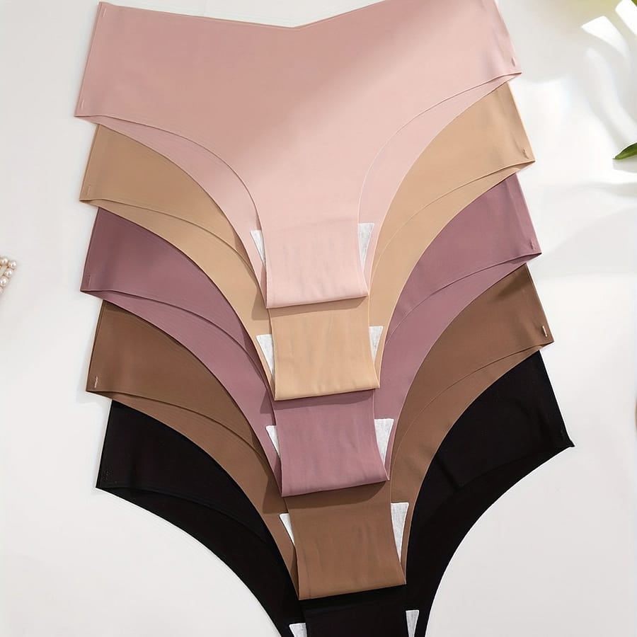 5pcs Solid Briefs, Sexy Comfy Breathable Stretchy Intimates Panties, Women’s Lingerie & Underwear Bikinis Shop Online at Dubai Trades 2