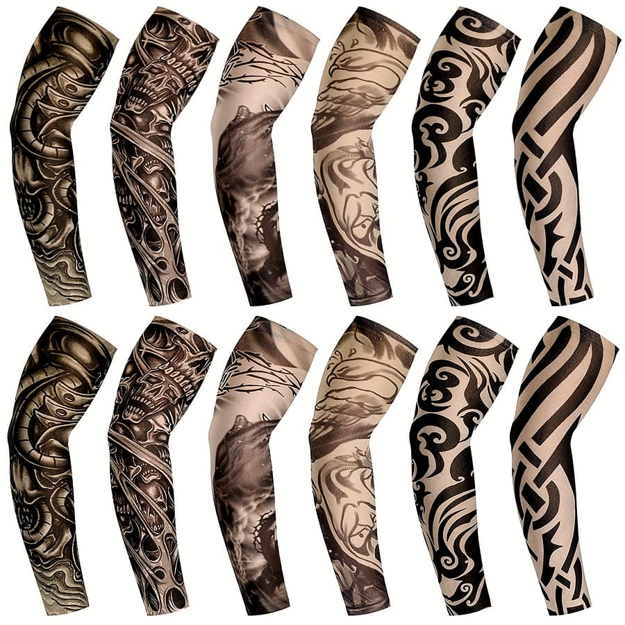 6 Pairs 12pcs Tattoo Sleeves For Men Women, Arm Sleeves Fake Tattoos Sleeves To Cover Arms Cooling Sun Protection Sleeves Men Women Teens To Cover Arms Active Shop Online at Dubai Trades 2