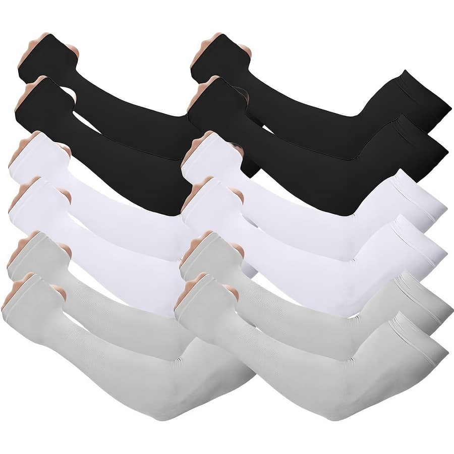 6pairs Cooling Uv Protection Arm Sleeves, Breathable Plain Color Sleeves, Suitable For Summer Outdoor Activities Clothing, Shoes & Jewelry Shop Online at Dubai Trades 2