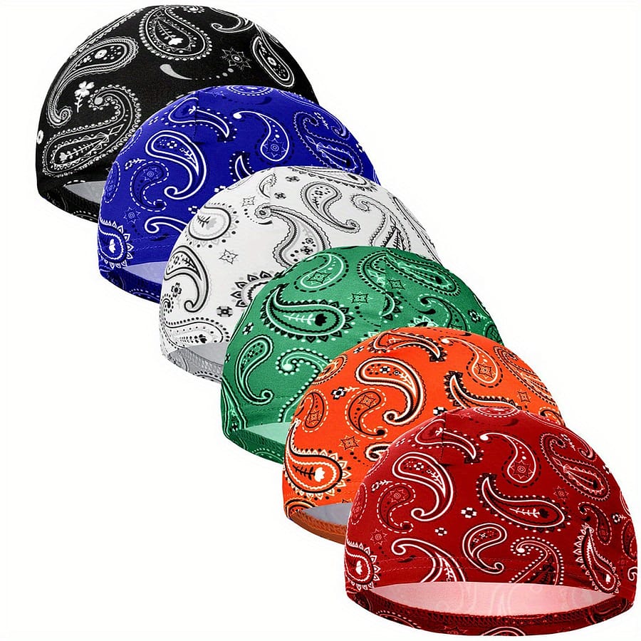 6pcs Men Cooling Cycling Cap – Skull Sweat Wicking Beanie Head Wrap Bicycle Cycling Running Hat Beanies Shop Online at Dubai Trades 2