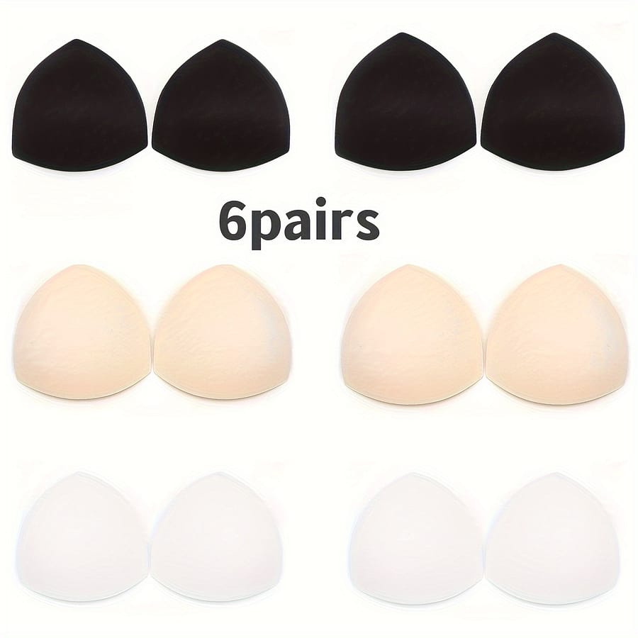 6pcs Seamless Triangle Bra Inserts – Soft Polyester Sponge Pads For Yoga & Sports Bras, Hand Washable Accessories Shop Online at Dubai Trades 2