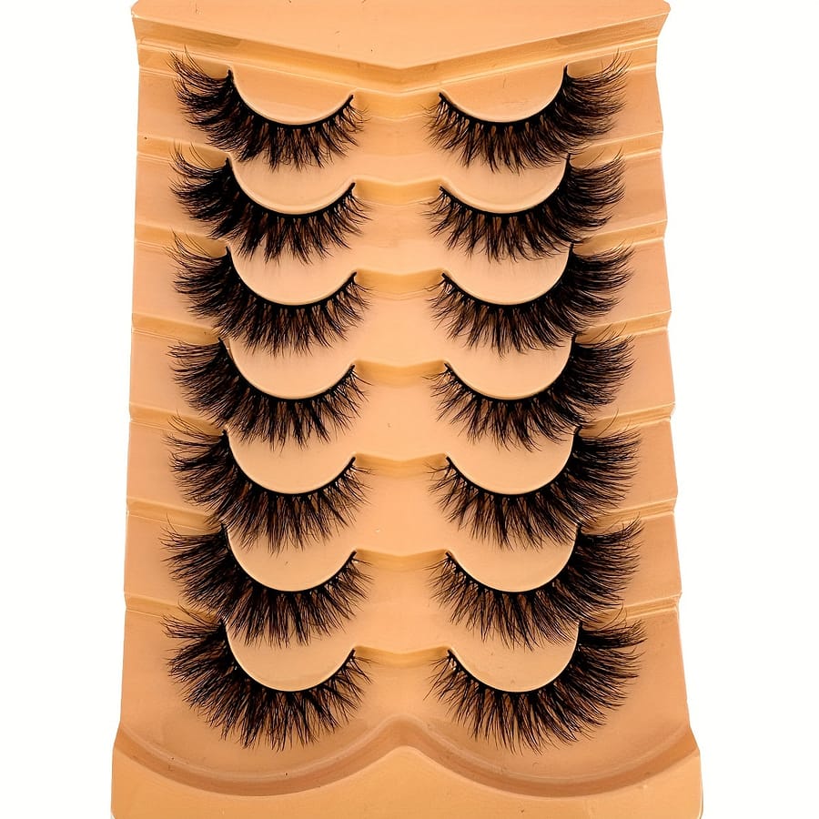 7 Pairs Fake Eyelashes Thick Long False Eyelashes Lashes 3d Mink Eyelashes Full Strip Lashes Makeup Beauty & Personal Care Shop Online at Dubai Trades 2