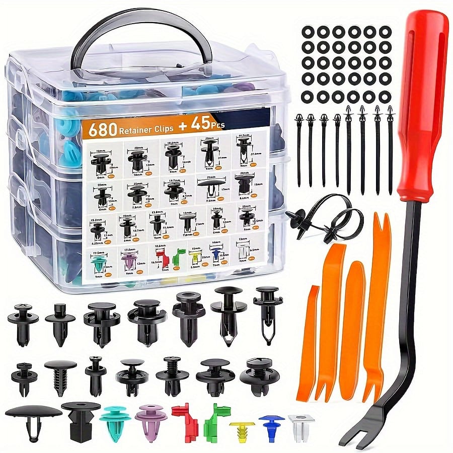 725pcs Car Fasteners Buckle Body Fixing Pins Rivets Bumper Door Trim Panel Fixing Kit Car Disassembly Tools Automotive Shop Online at Dubai Trades 2