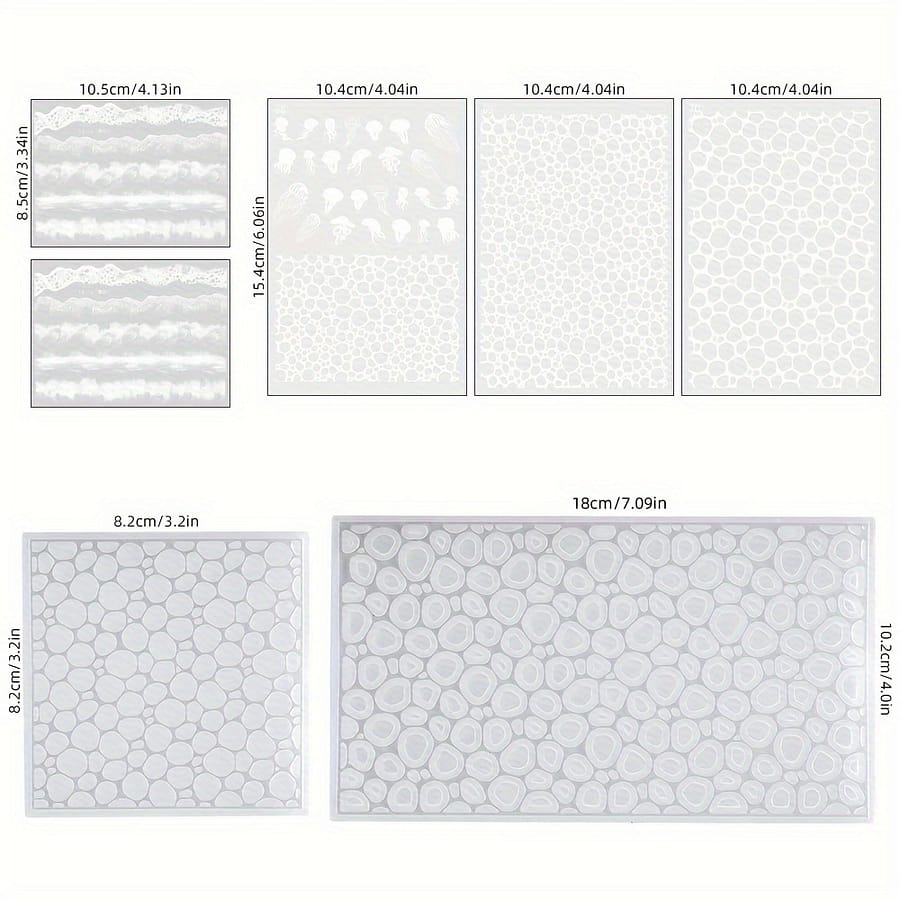 7pcs Resin Molds Water Ripple Texture Silicone Molds Polymer Clay Molds Cell Making Diy Ocean Resin Art Jewelry Craft Pendant Necklace Making (transparent) Arts, Crafts & Sewing Shop Online at Dubai Trades 2