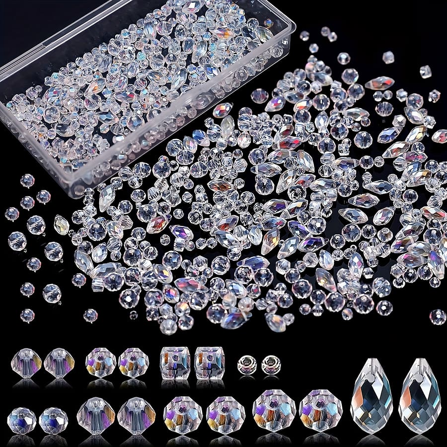800pcs Beads For Jewelry Makingcrystal Glass Beads Rainbow For Jewelry Making Crafts Diy Necklace Bracelet Making Kit Beads Arts, Crafts & Sewing Shop Online at Dubai Trades 2