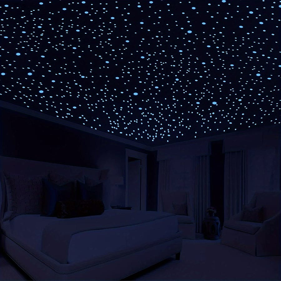 808pcs Luminous Ceiling Ceiling, Glow Wall Stickers Decorative Stickers, 3d Dot Decor Starry For Bedroom Or Birthday Gift (4 Sheets) Paint, Wall Treatments & Supplies Shop Online at Dubai Trades 2
